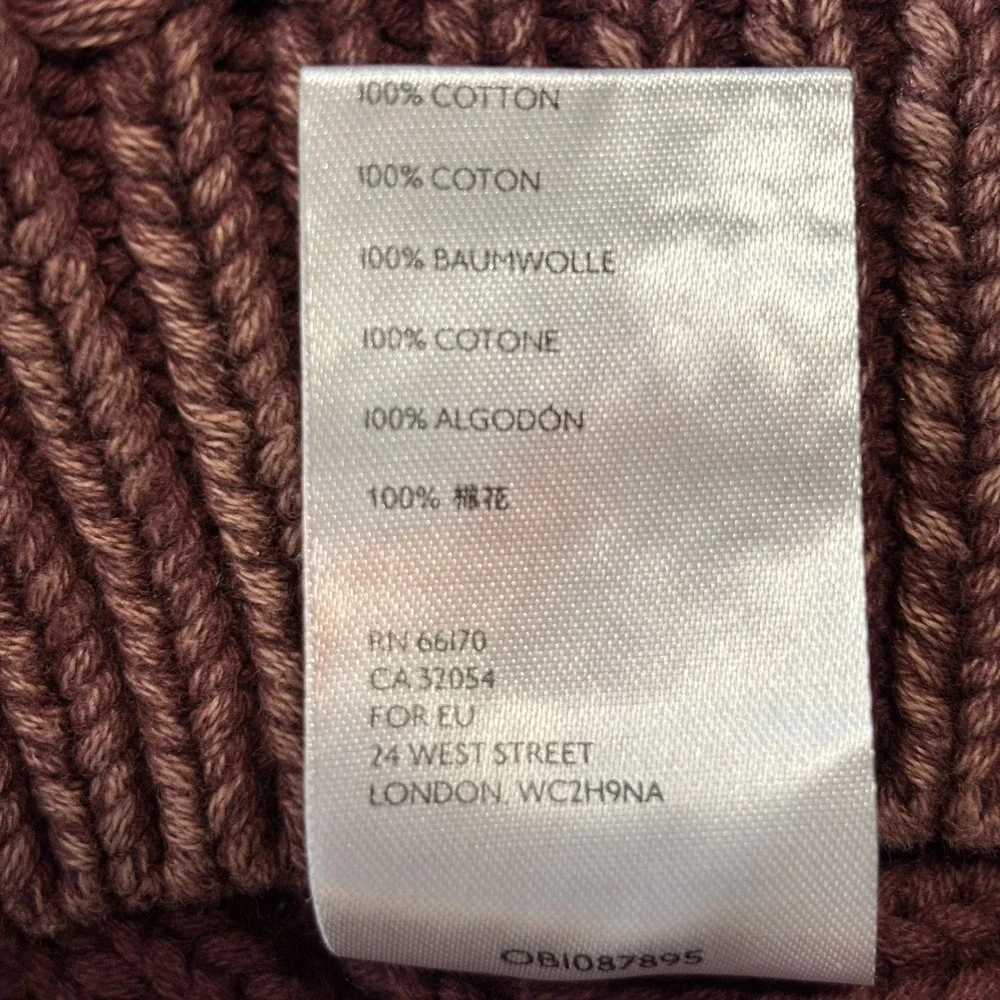 Free People Sweetheart Sweater Womens Medium Chunky Rib Knit Mock Neck Garnet
